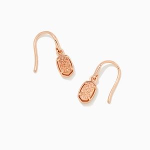 Emilie Rose Gold Drop Earrings In Sand Drusy